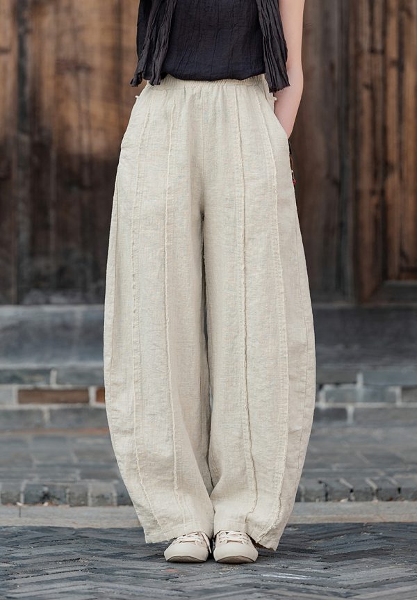 ramie casual lantern pants