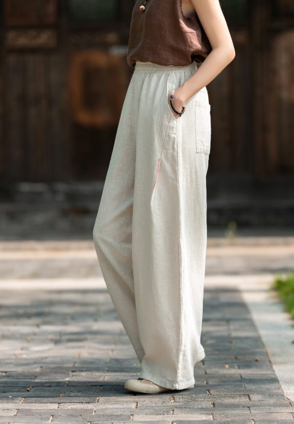 elastic waisted vintage handmade stitched lantern pants