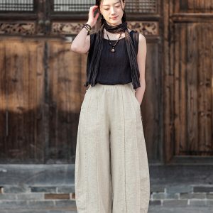 ramie casual lantern pants